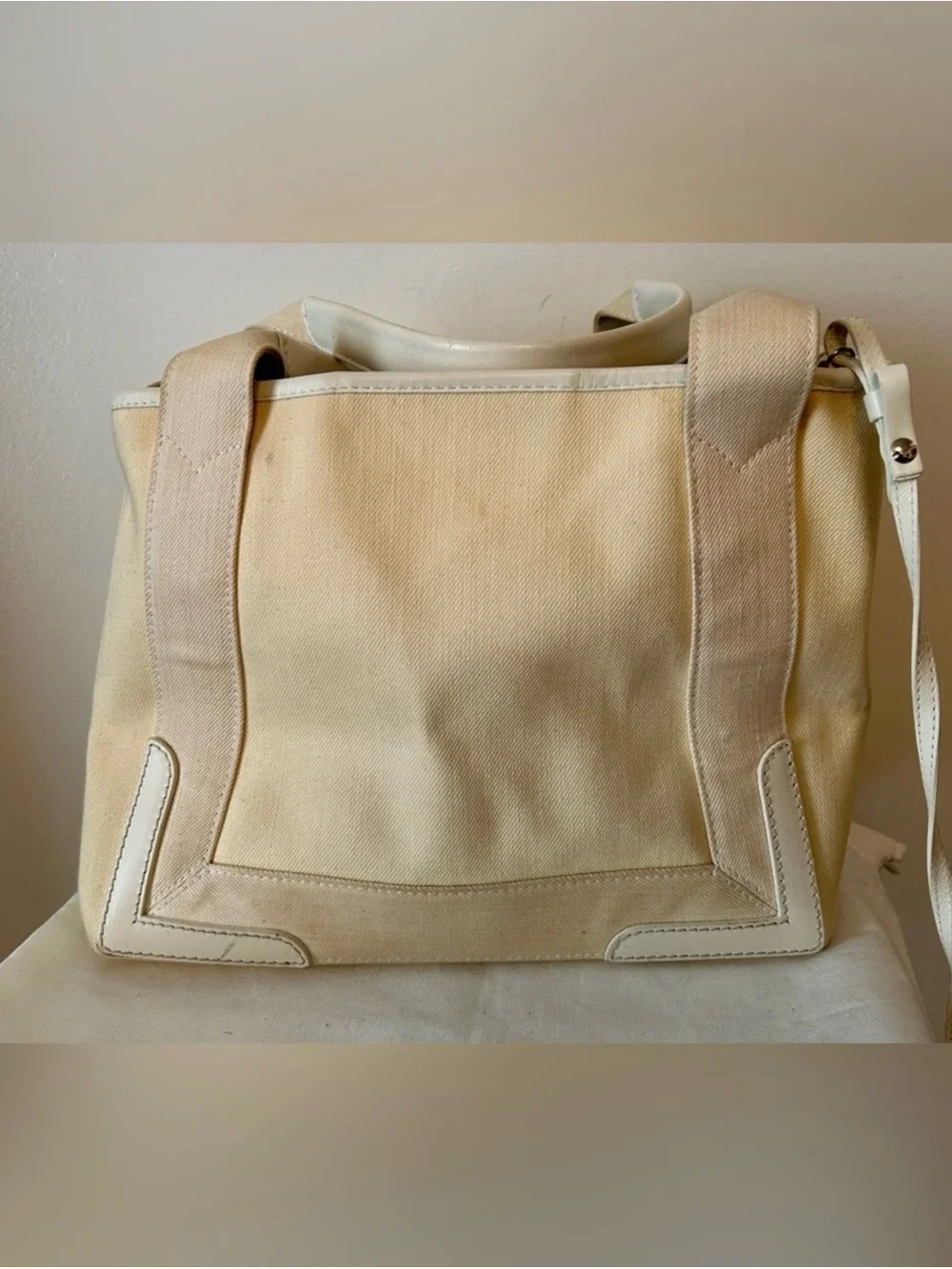 Balenciaga Cream Canvas Tote with Black Logo